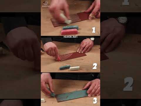 Did you know how to apply the polishing compound on your strop? #woodcarving #woodworking