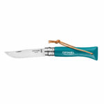 Opinel Colorama Trekking #06 Folding Knife with Lanyard, Stainless Steel  - Turquoise