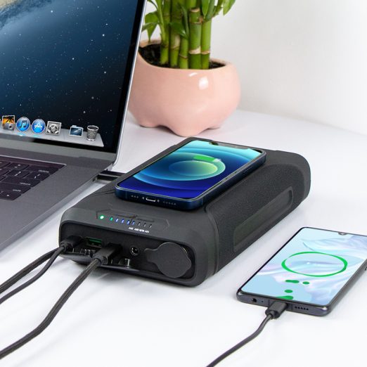 Outdoor Power Bank 60w Dcpd 72000mah With 240v Au Plug And Qi Wireless Charging Elite 2224