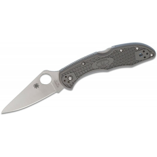 Spyderco Delica 4 Lightweight - Grey FRN with Flat Ground VG-10 Blade - C11FPGY