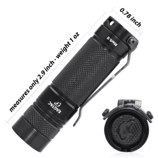 Eagtac D25C Clicky MKII CREE XM-L2 LED Pocket Torch (800 Lumens, 128 Metres)