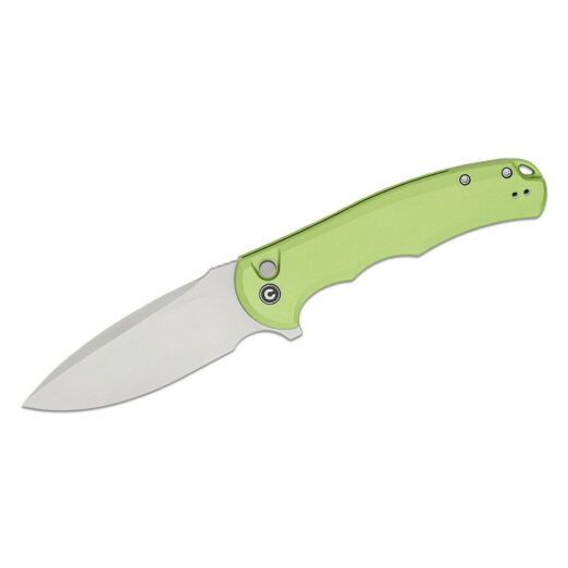 CIVIVI Button Lock Praxis, Lime Green Aluminium with Satin Nitro-V Blade, C18026E-3