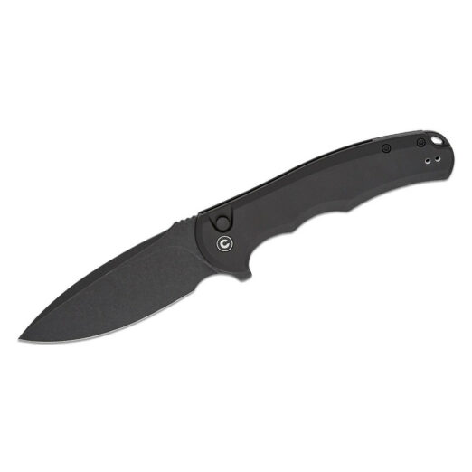 CIVIVI Button Lock Praxis, Black Aluminium with Black Stonewashed Nitro-V Blade,  C18026E-1