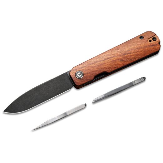 CIVIVI Sendy, Guibortia Wood, Black Stonewashed Nitro-V Blade,  C21004A-2