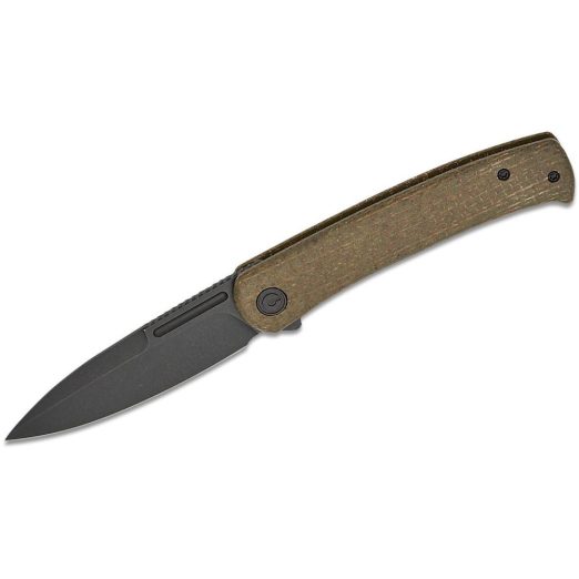 CIVIVI Caetus - Green Burlap Micarta with Black Stonewashed 14C28N Blade, C21025C-3