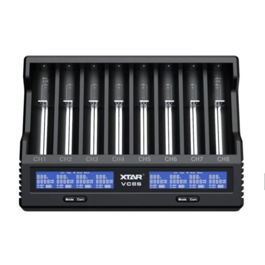 XTAR VC8S Fast Charging 8-Bay Battery Charger Set with PD45W Adaptor