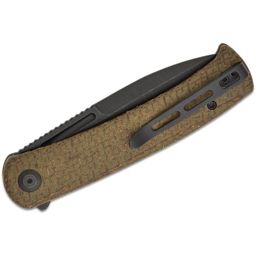 CIVIVI Caetus - Green Burlap Micarta with Black Stonewashed 14C28N Blade, C21025C-3