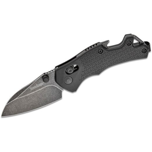 Kershaw Craze Multi-Function DuraLock KVT Folding Knife, 2.35″ BlackWash Reverse Tanto Blade, Black Glass Filled Nylon Handles - 8337