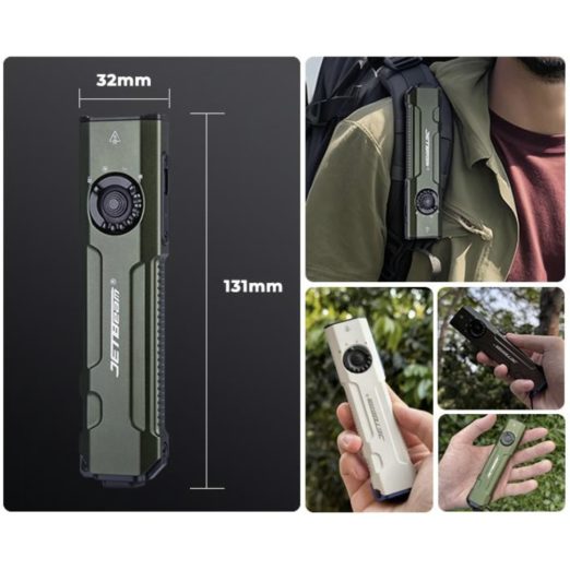 JETBeam E26-UV KUNAI Rechargeable Pocket Torch with 365nm UV and 5mW Green Laser (2000 Lumens )