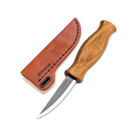 BeaverCraft Whittling Sloyd Knife with Leather Sheath - C4S