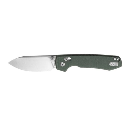 Vosteed Raccoon Crossbar Lock - 3.25’’ Satin 14C28N Blade, Green Micarta Handle - RCCB32VTMN