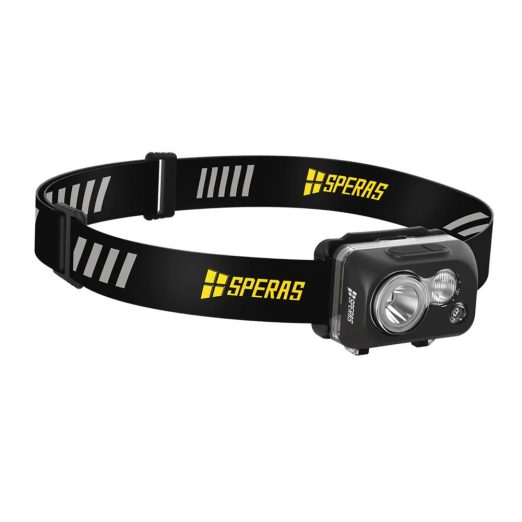 SPERAS B7 Lightweight Dual-Fuel Headlamp with Red Light (600 Lumens, 92 Metres)