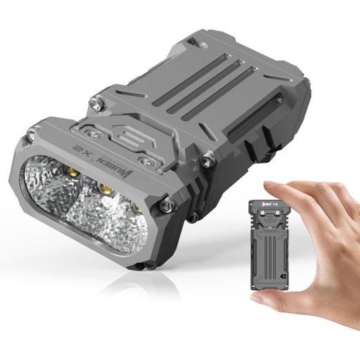 Wuben X2 Rechargeable Pocket Torch, Grey Titanium (1800 Lumens, 128 Metres)