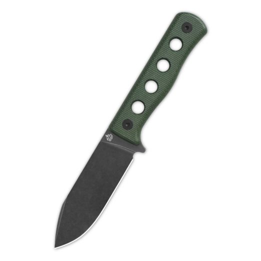 QSP Canary QS155-C2 Fixed Blade - Green Micarta, Black Stonewashed Cr8Mo2VSi and Kydex Pouch