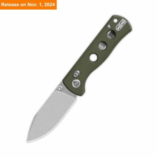 QSP Canary Glyde Lock - Olive Green G10 Handle with Stonewashed 14C28N Blade,  QS150GL-B1