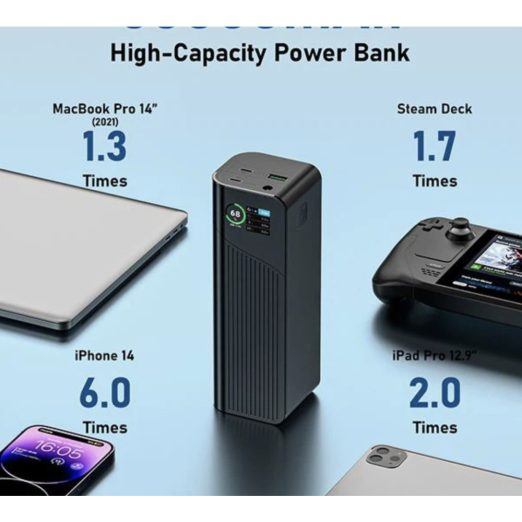 USB-C and DC Laptop Power Bank - 100W PD 27,000mAh