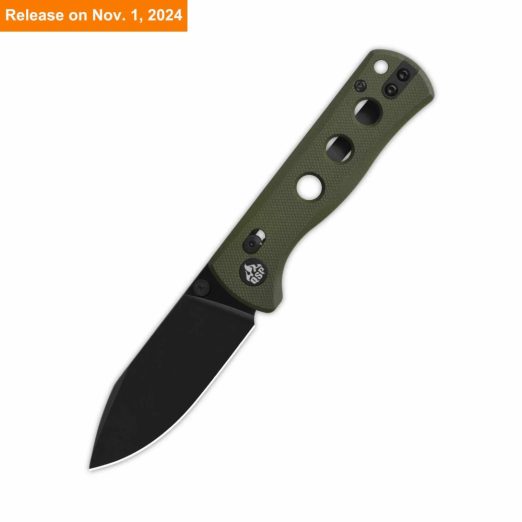 QSP Canary Glyde Lock - Olive Green G10 Handle with Black 14C28N Blade,  QS150GL-B2