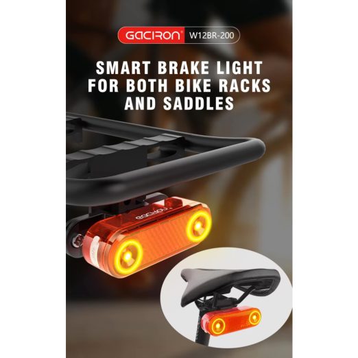 Gaciron W12BR-200 Rechargeable Smart Rear Bicycle Light for Saddle and Cargo Rack - 200 Lumens