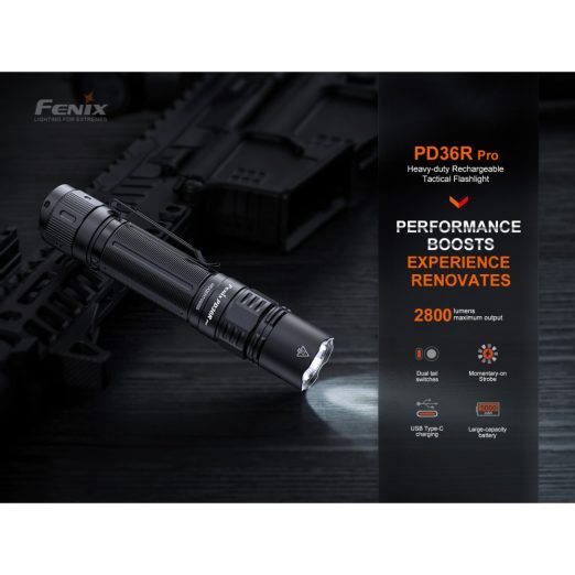 Fenix PD36R Pro Rechargeable Tactical Flashlight (2800 Lumens, 380 Metres)