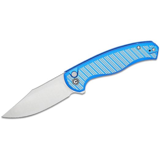 CIVIVI Stormhowl C23040B-2, Machined Bright Blue Aluminium and Satin Flats with Satin Nitro-V Blade