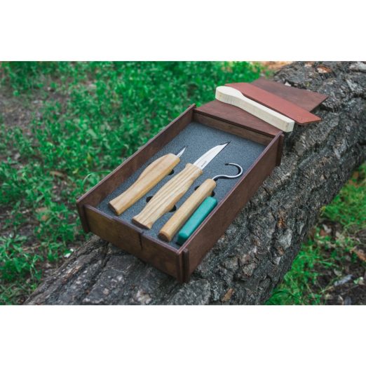 BeaverCraft Right-Handed Spoon Carving Set in Wooden Box - S13BOX